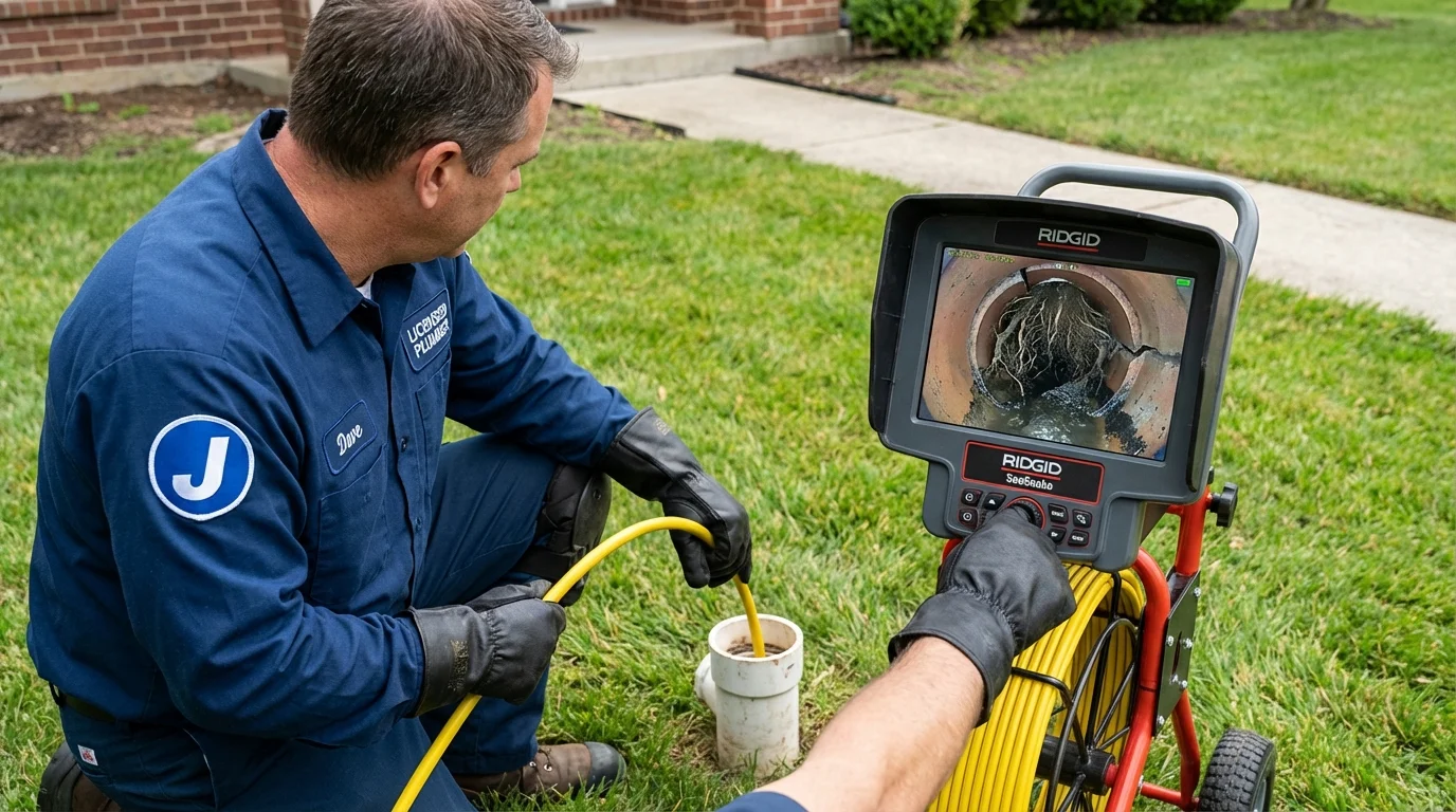 Sewer camera inspection being performed by Johns Plumbing LLC in Flushing